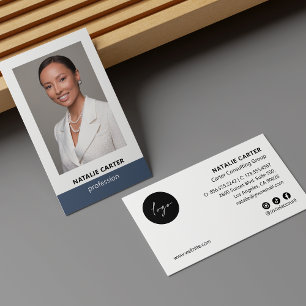 Elegant Portret Foto Logo Social Icon DUSTY BLUE Visitekaartje