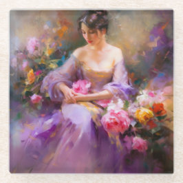 Elegant portret glazen onderzetter