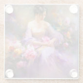 Elegant portret glazen onderzetter (Achterkant)