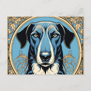 Elegant Portret Greyhound Art Nouveau Briefkaart