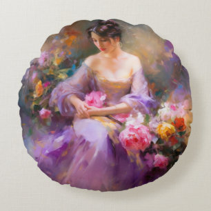 Elegant portret rond kussen