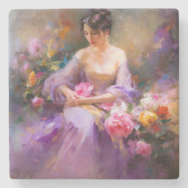 Elegant portret stenen onderzetter