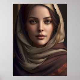 Elegant Portret van de Kunst van de Vrouw AI Poster