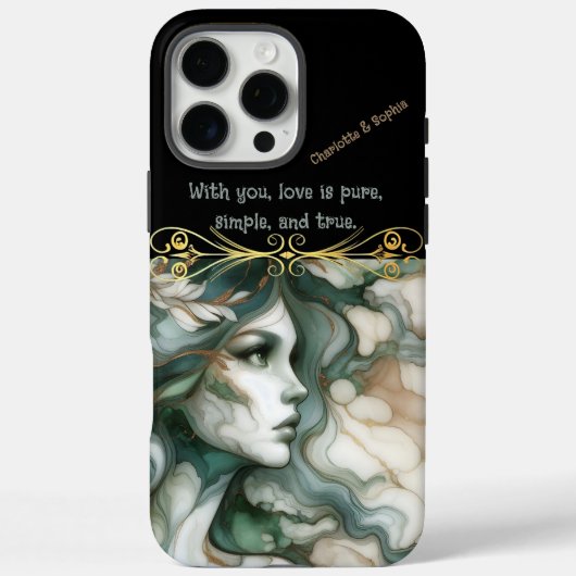Elegant portret van een vrouw met haar Case-Mate iPhone case (Achterkant)