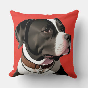 Elegant portret van een zwart-witte hond kussen