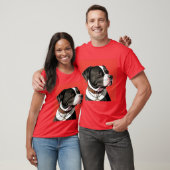 Elegant portret van een zwart-witte hond t-shirt (Unisex)