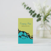 Elegant Posh Visitekaartje (blauwgroen) (Staand voorkant)