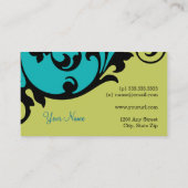 Elegant Posh Visitekaartje (blauwgroen) (Achterkant)