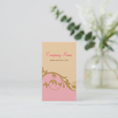 Elegant Posh Visitekaartje (roze) (Staand voorkant)