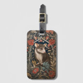 Elegant Possum William Morris geïnspireerd Bloemen Bagagelabel (Voorkant (verticaal))