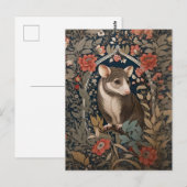 Elegant Possum William Morris geïnspireerd Bloemen Briefkaart (Voorkant / Achterkant)