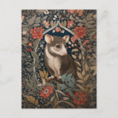 Elegant Possum William Morris geïnspireerd Bloemen Briefkaart (Voorkant)