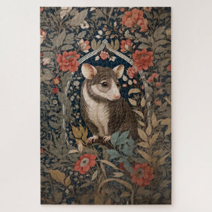 Elegant Possum William Morris geïnspireerd Bloemen Legpuzzel