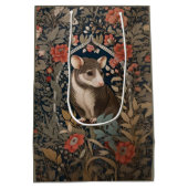 Elegant Possum William Morris geïnspireerd Bloemen Medium Cadeauzakje (Achterkant)