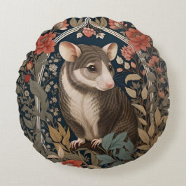 Elegant Possum William Morris geïnspireerd Bloemen Rond Kussen
