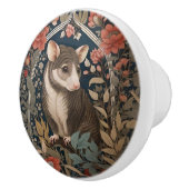 Elegant Possum William Morris Inspired Floral  Keramische Knop (Rechts)