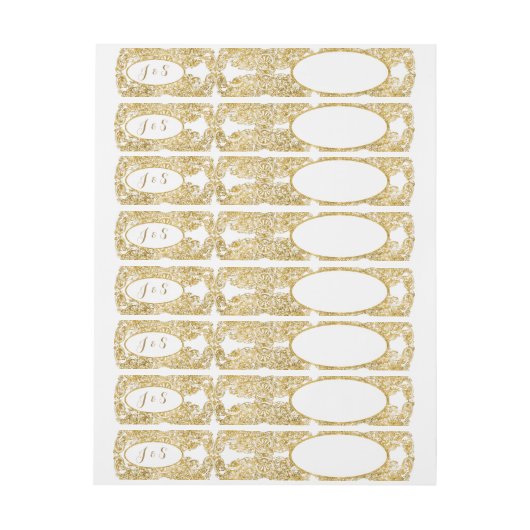 Elegant postadres Monogram gegraveerd filigraan Adreslabel Wikkel (Vel)