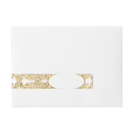 Elegant postadres Monogram gegraveerd filigraan Adreslabel Wikkel
