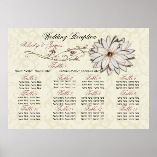 Elegant Poster voor zitplaatsen (Voorkant)