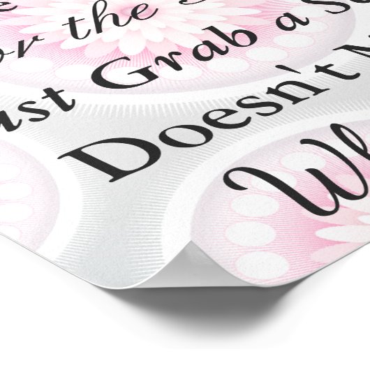 Elegant Poster Wedding Silver en Roze (Hoek)