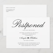 Elegant Postpone trouwkaart Kaart (Voorkant / Achterkant)