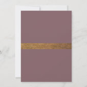 Elegant Postponed Wedding Mauve & Gold Stripe Kaar Kaart (Achterkant)