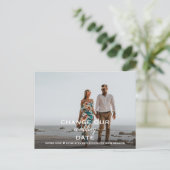 Elegant Postponed Wedding Verandering de Datum Fot Briefkaart (Staand voorkant)