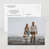 Elegant Postponed Wedding Verandering de Datum Fot Briefkaart (Voorkant / Achterkant)