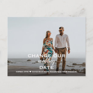 Elegant Postponed Wedding Verandering de Datum Fot Briefkaart