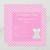 ELEGANT POT PINK BACHELORETTE ARTIJ INVITE KAART (Voorkant / Achterkant)