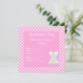 ELEGANT POT PINK BACHELORETTE ARTIJ INVITE KAART (Staand voorkant)