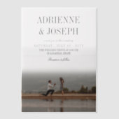 Elegant potlood grijs tekst foto bruiloft vellum uitnodigingen (Voorkant)