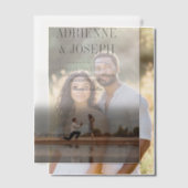 Elegant potlood grijs tekst foto bruiloft vellum uitnodigingen (Offset (Koppel))