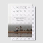 Elegant potlood grijs tekst foto bruiloft vellum uitnodigingen (Offset (Uitnodiging))