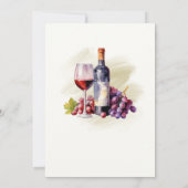 Elegant Pour The Wine Themed 40th Birthday Party Kaart (Achterkant)