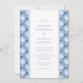 Elegant Powder Blue Diamond Tufted Wedding Kaart (Voorkant)