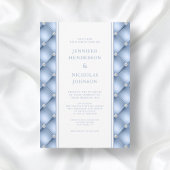 Elegant Powder Blue Diamond Tufted Wedding Kaart