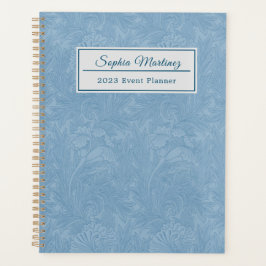 Elegant Powder Blue Floral | Gepersonaliseerd Planner