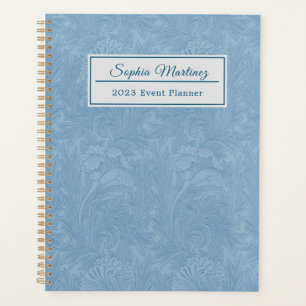 Elegant Powder Blue Floral   Gepersonaliseerd Planner