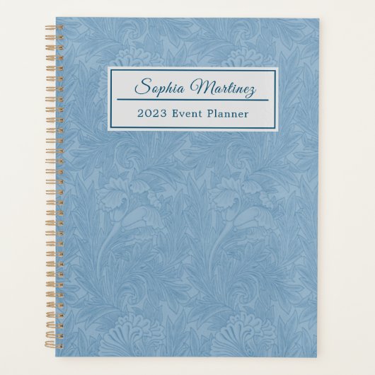 Elegant Powder Blue Floral | Gepersonaliseerd Planner (Voorkant)