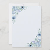 Elegant Powder Blue Flowers Bridal Shower Kaart (Achterkant)