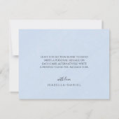 Elegant Powder Blue & Gold Floral Wedding  Bedankkaart (Achterkant)