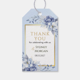 Elegant Powder Blue & Gold Floral Wedding Cadeaulabel