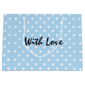 Elegant powder Blue Polka stip Pattern with Love Groot Cadeauzakje (Voorkant)
