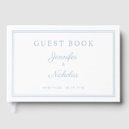 Elegant Powder Blue Script Wedding Gastenboek
