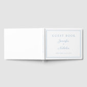 Elegant Powder Blue Script Wedding Gastenboek (Volledig)