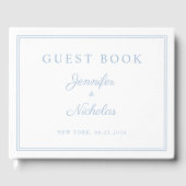 Elegant Powder Blue Script Wedding Gastenboek (Voorkant)