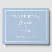 Elegant Powder Blue Script Wedding Gastenboek (Voorkant)