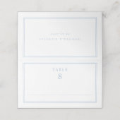 Elegant Powder Blue Wedding Plaatskaartje (Buitenkant ongevouwen)