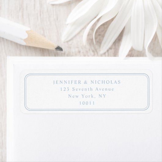 Elegant Powder Blue Wedding Return Address Etiket (Insitu)